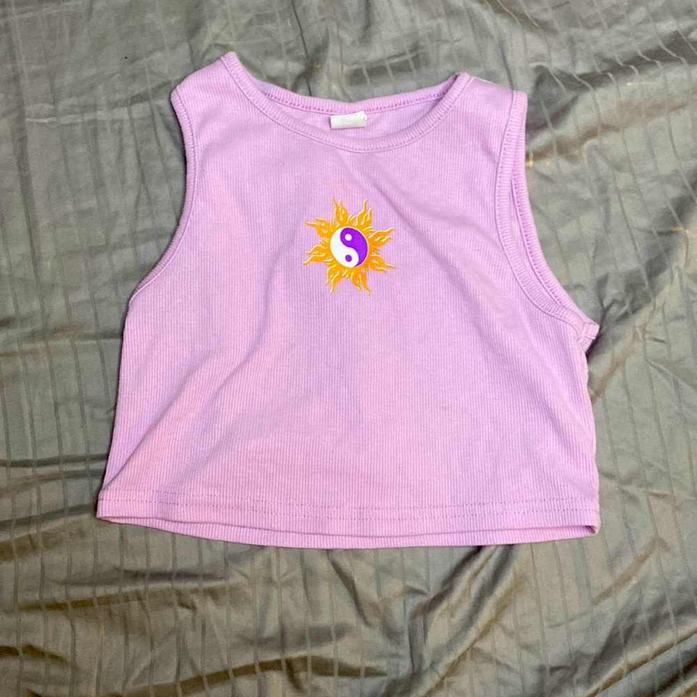 Ying yang sun design cropped girls